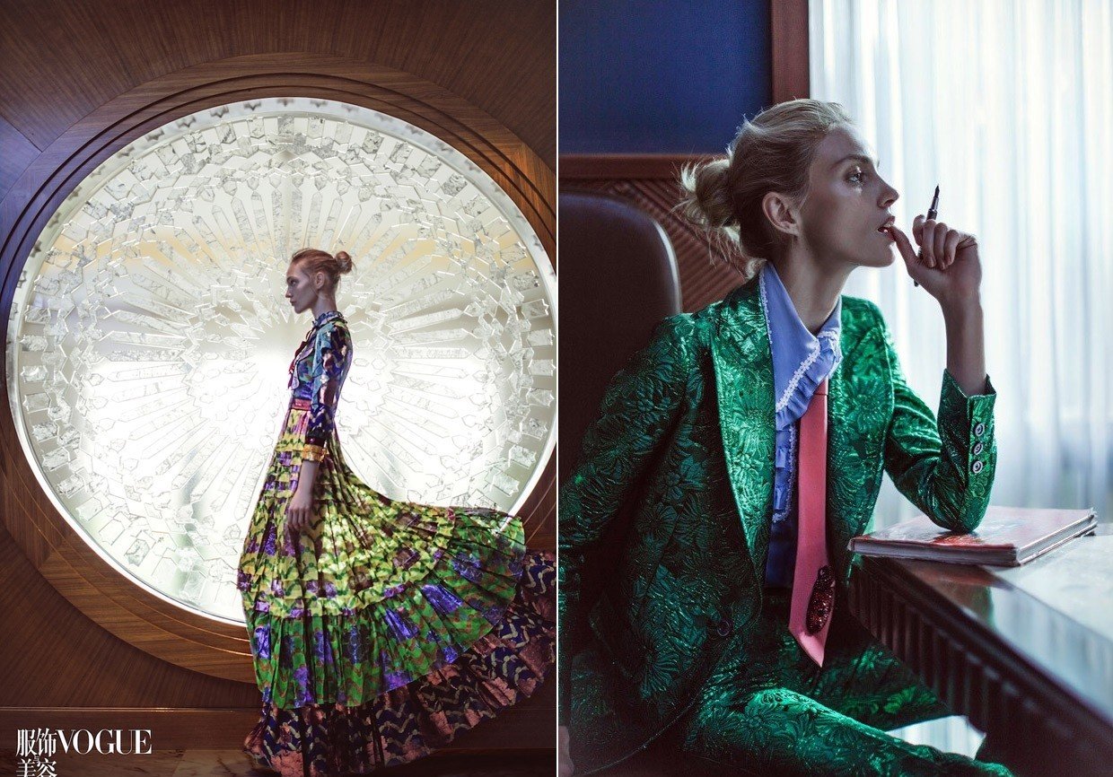 Anja Rubik i Sasha Pivovarova zachwycają w Vogue China