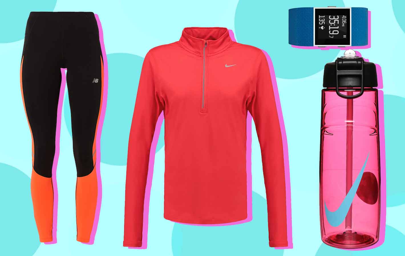 Kolorowe ubrania i akcesoria dla biegaczy