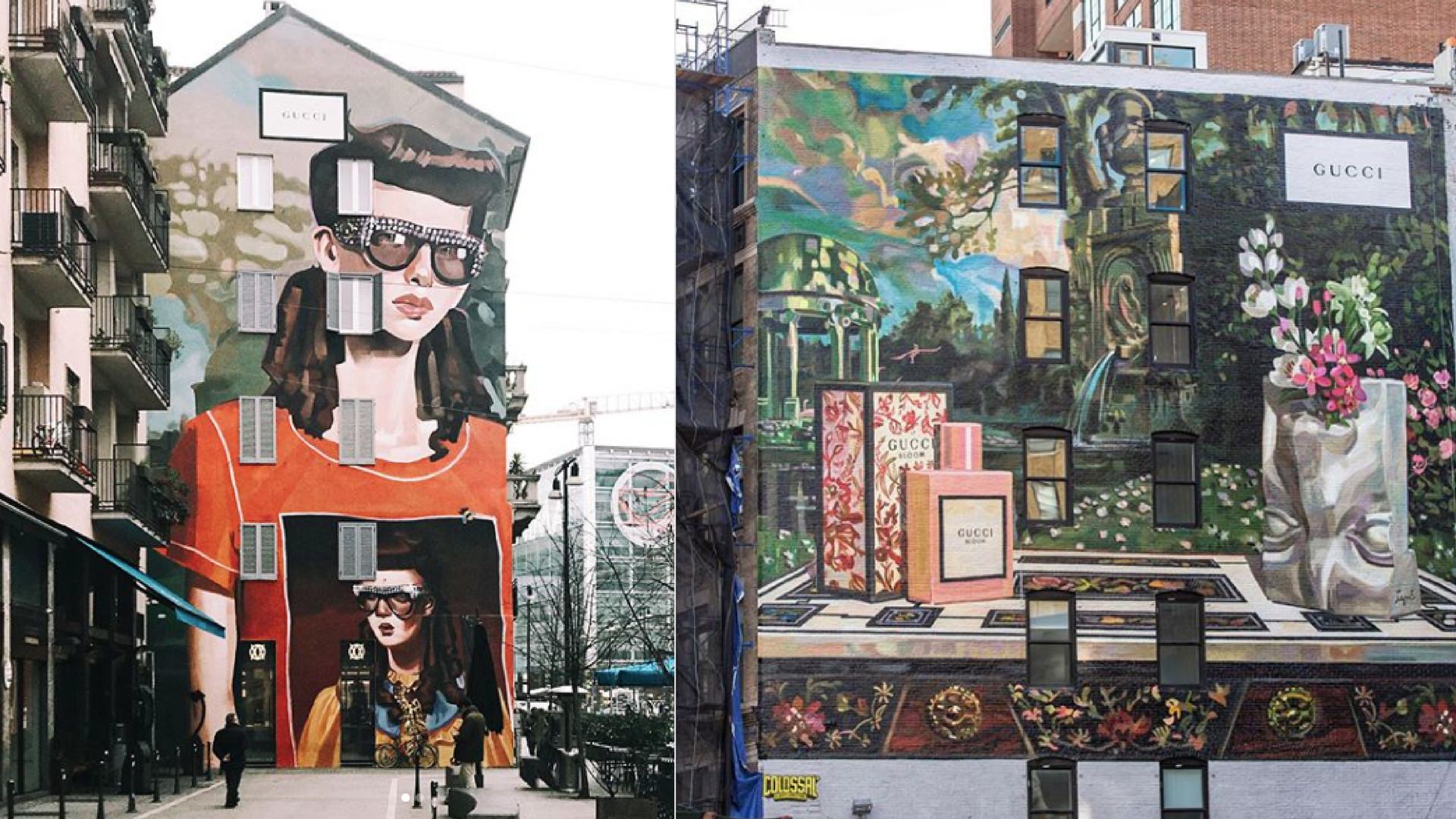 Kampania Gucci jako miejskie murale w Nowym Jorku i Mediolanie